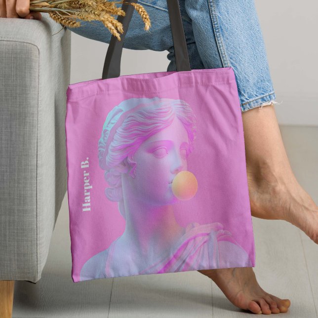 Rosa Bubble Gum Pop Venus Tygkasse (Unleash your inner goddess with the Pink Bubble Gum Pop Venus Tote Bag! )