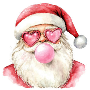 Rosa Bubble Gum Santa T Shirt