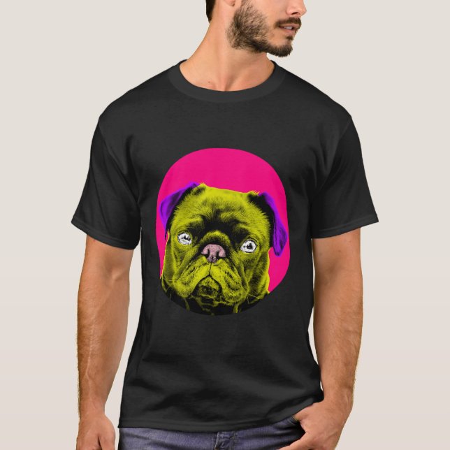 Rosa Bubble Mops Pop Art 843 T Shirt (Framsida)
