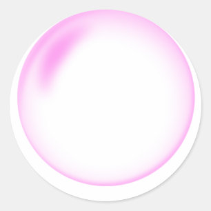 Rosa Bubble Runt Klistermärke