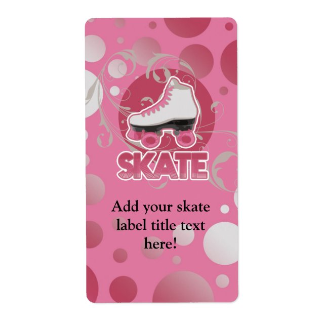 Rosa Bubble Swirl Roller Skate Fraktsedel (Framsidan)