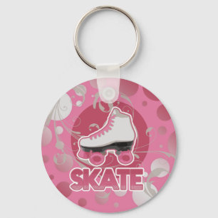 Rosa Bubble Swirl Roller Skate Nyckelring