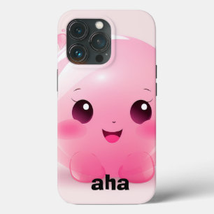 Rosa Bubble Tecknad AHA Telefonväska