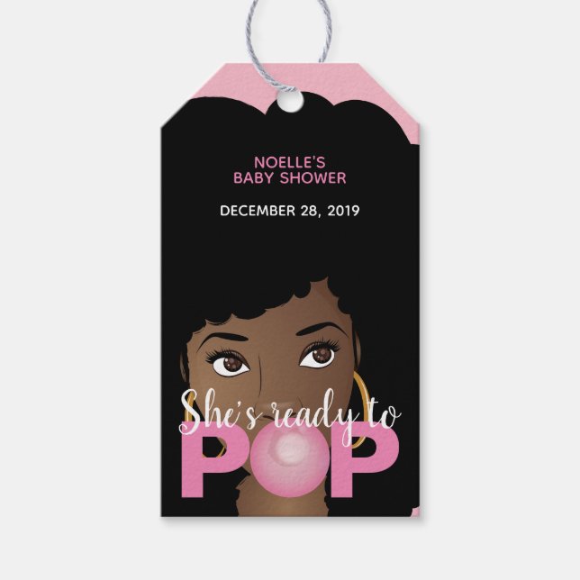 Rosa Bubblegum, hon är Redo till barnskor Presentetikett (Framsidan)