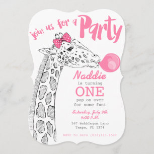 Rosa Bubblegum- och Giraffe-partiets inbjudan