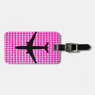 Rosa bubblegum struktur mönster med flygplan bagagebricka