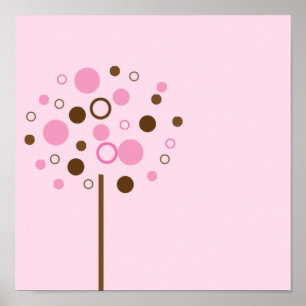 Rosa Bubblegum Träd Poster