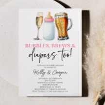 Rosa Bubbles brinner och blöjor också! Baby Shower