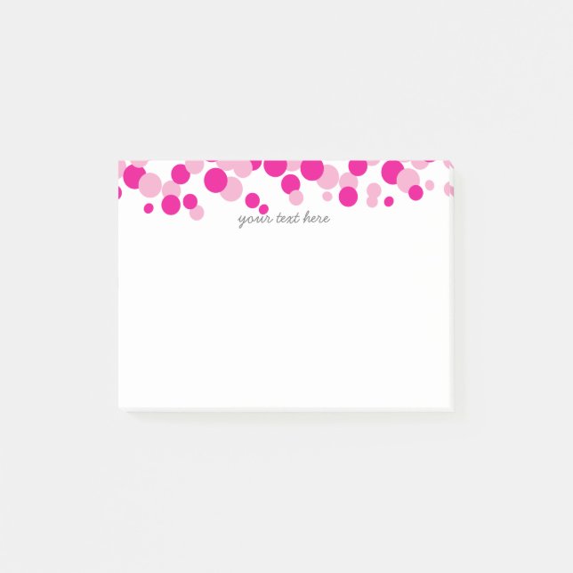 Rosa Bubbles Confetti Mönster Post-it® Notes Post-it Block (Framsida)