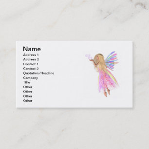 Rosa Bubbles Fairy Visitkort