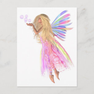 Rosa Bubbles Fairy Vykort