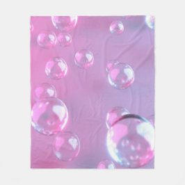 Rosa Bubbles (medel) Fleecefilt