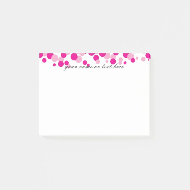 Rosa Bubbles Monogram Post-it® Notes Post-it Block (Framsida)