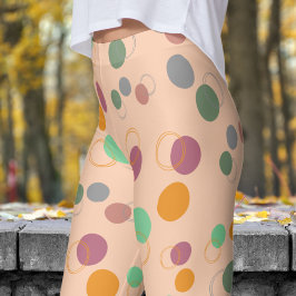 Rosa Bubbles Mönster Leggings