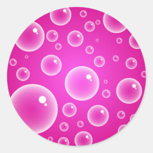 Rosa Bubbles Runt Klistermärke