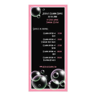 Rosa Bubbles Städning servicefack Reklamkort