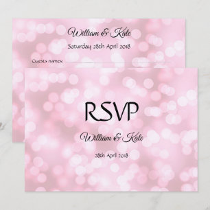Rosa bubblor anpassad dubbelsidig bröllops-RSVP-ko Inbjudningar