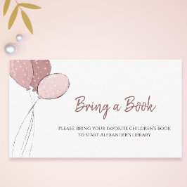 Rosa Bubblor Baby Shower ger en Bok Tilläggskort