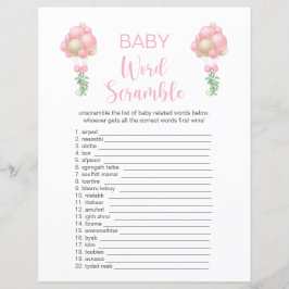 Rosa Bubblor Baby Shower Ord-skam