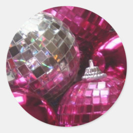 Rosa bubblor runda dekal runt klistermärke