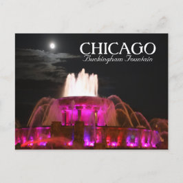 Rosa Buckingham Fontän Chicago Postcard Vykort