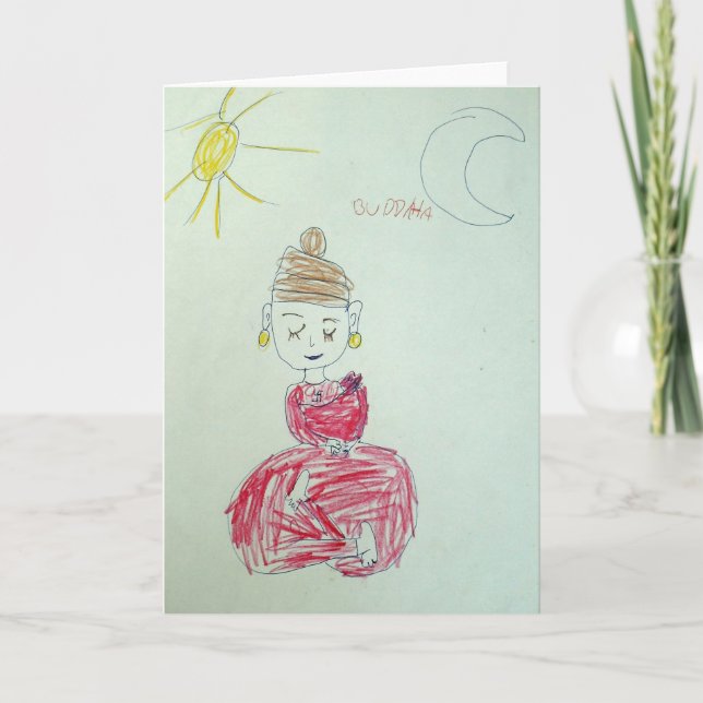 Rosa Buddha hälsningkort Kort (Framsida)