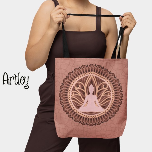 Rosa Buddha Mandala Andlig Meditation Tygkasse (Skapare uppladdad)