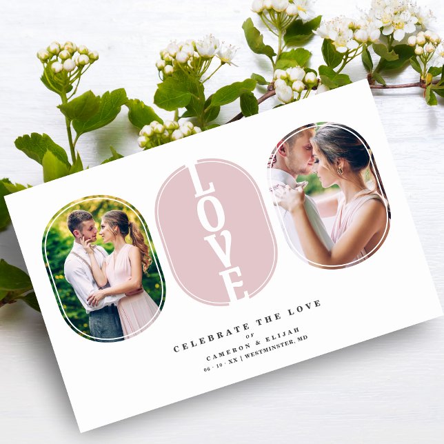 Rosa Budget Kärlek Quote Bröllop 2 Photos Collage (Skapare uppladdad)