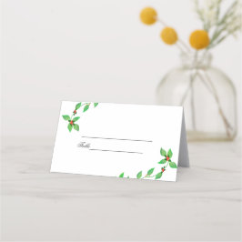 Rosa Buds på Grönt Ivy Bröllop Placeringskort