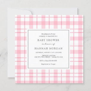 Rosa Buffalo Play Baby Shower-inbjudan Inbjudningar