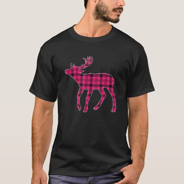 Rosa Buffalo Play Hjort Reindeer God Jul Xm T Shirt (Framsida)