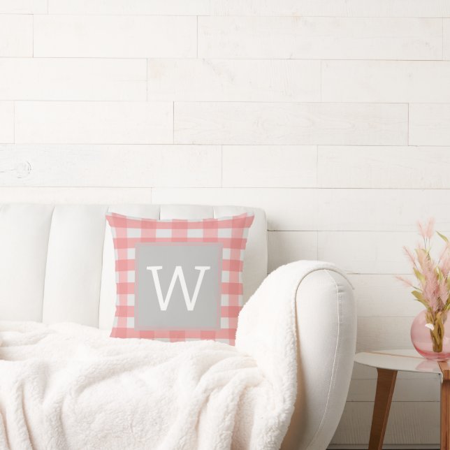 Rosa Buffalo Play Monogram Dekorativ kudde (Soffa)