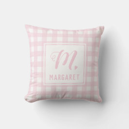  Rosa Buffalo Play Monogram Girls Namn Kudde