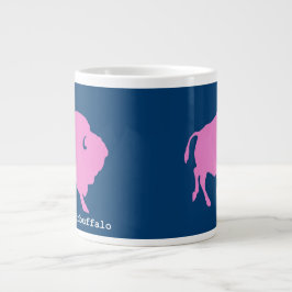 Rosa buffel-logotyp med butiks-URL Jumbo Mugg