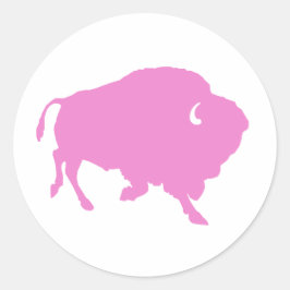 rosa buffel, rund dekal runt klistermärke