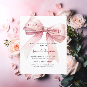 Rosa bugar det är en inbjudan till Baby Shower