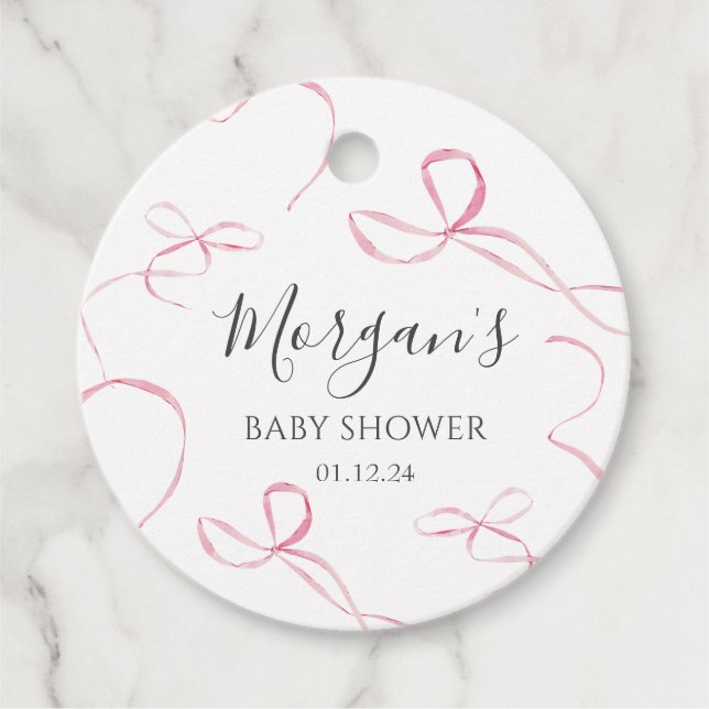 Rosa bugar Papper Tallrikar, dekorationer för kurv Gåvor Etiketter (Framsida)