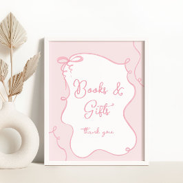 Rosa buggar vismiskt Bokar och gåvor babydusch Poster