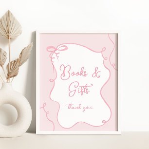 Rosa buggar vismiskt Bokar och gåvor babydusch Poster