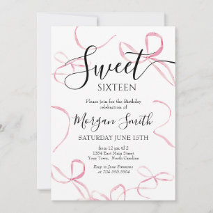 Rosa-bugginbjudan, Sweet sixteen Inbjudningar