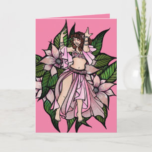 Rosa bukdansare shimmy kort