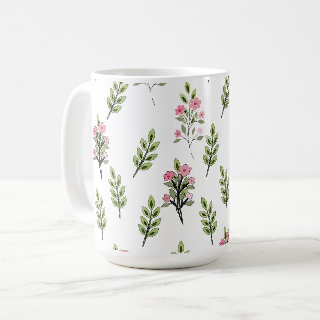 Rosa buketter kaffemugg (Framsida vänster)