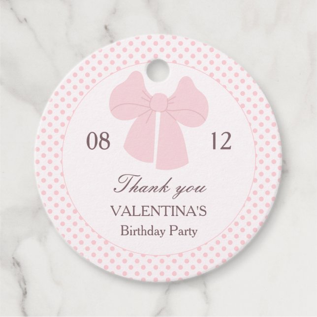 Rosa-bukpricktjejer födelsedag gåvor etiketter (Framsida)