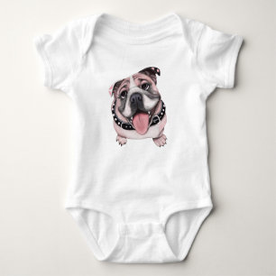 Rosa bulldoggbabyskjorta t shirt