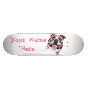 Rosa bulldogghundSkateboard Old School Skateboard Bräda 18 Cm