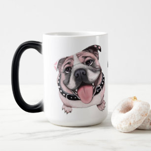 Rosa bulldoggmugg magisk mugg