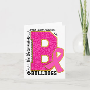 Rosa Bulldogs Bröstcancer Medvetenhet Bulldog Kort