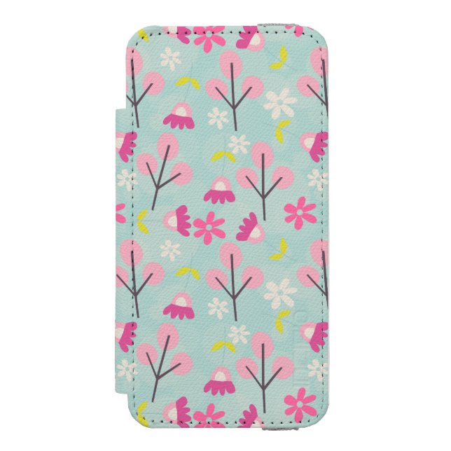Rosa Bunnies och Flowers Incipio iPhone Wallet Skal (Folio Framsidan)