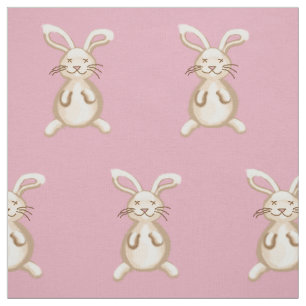 Rosa bunnies tyg