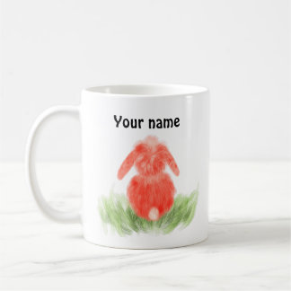 Rosa bunny, bakre vykaffe mugg